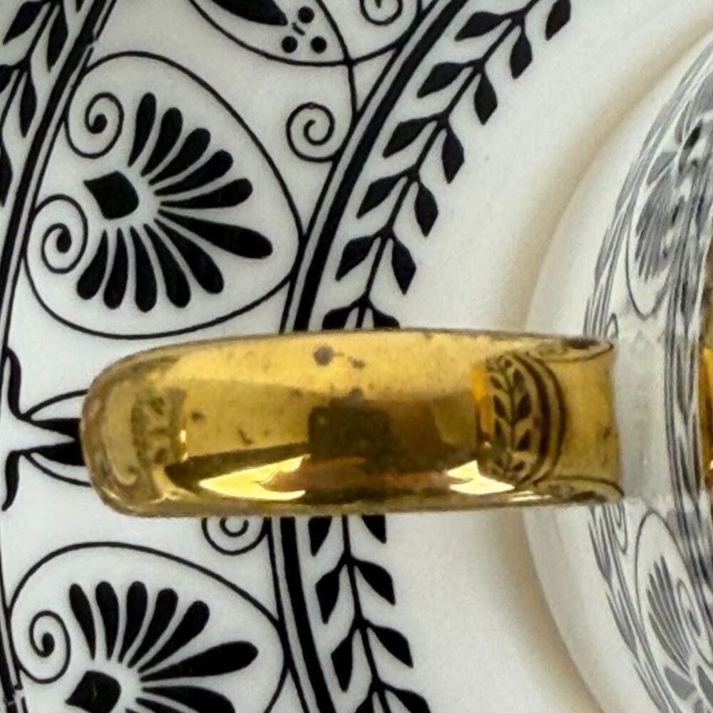 Vintage 1970s Crown Staffordshire Victoria Black Set of 4 Cups & 4 Saucers - Picture 15 of 16